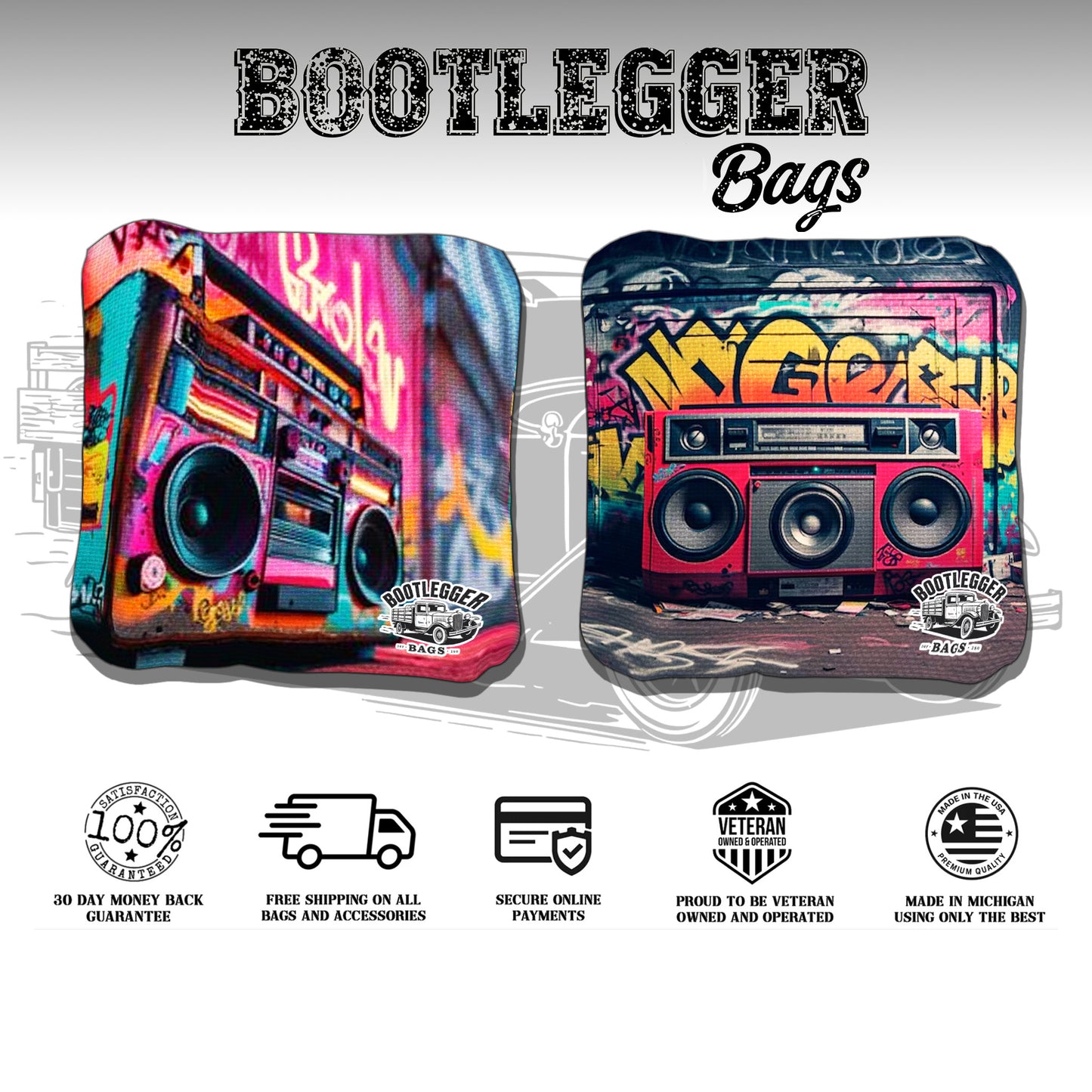 Street Music Retro Stereo Cornhole Bags