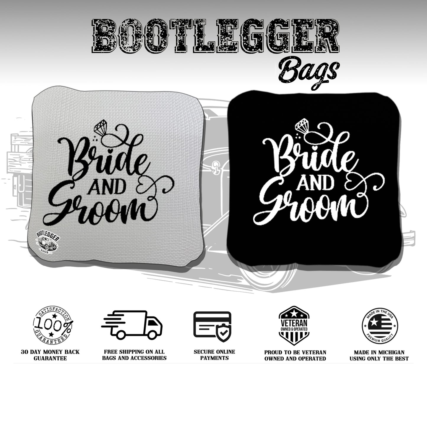 Bride and Groom Wedding Cornhole Bags