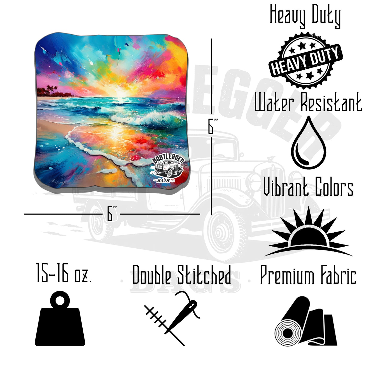 Beach Paradise Watercolor Cornhole Bags