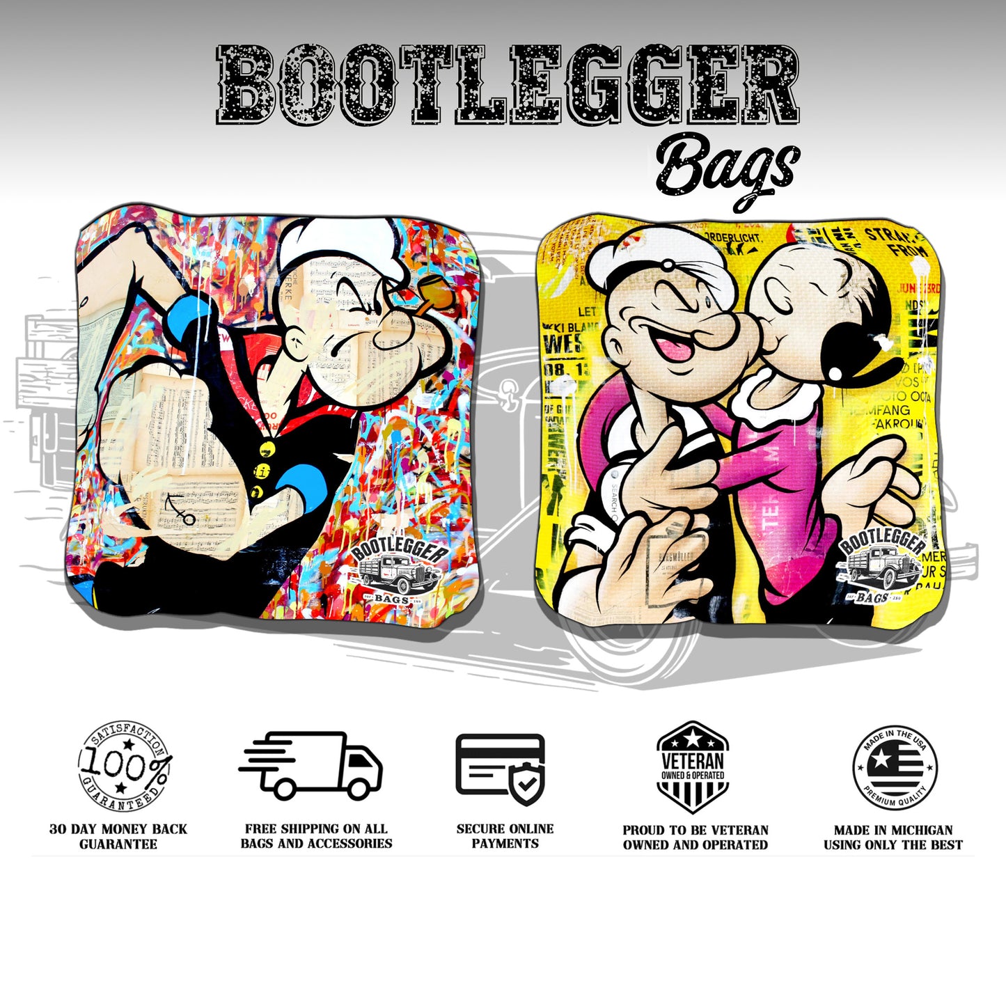 Popeye Fan Art Cornhole Bags