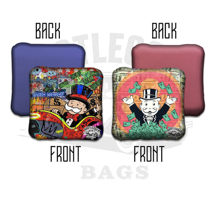 Mr. Monopoly Comic Style Cornhole Bags