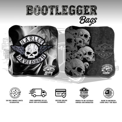 Harley Davidson Skulls and Smoke Cornhole Bags
