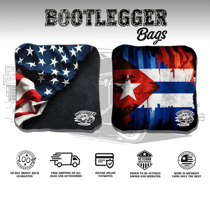 Cuban and American Flag Cornhole Bags