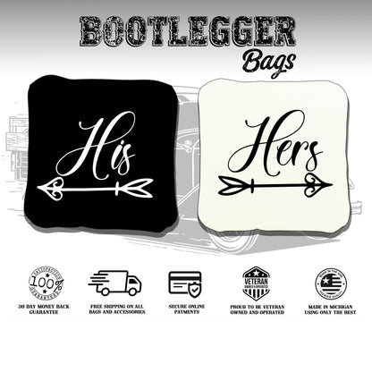 His and Hers Arrow Wedding Cornhole Bags