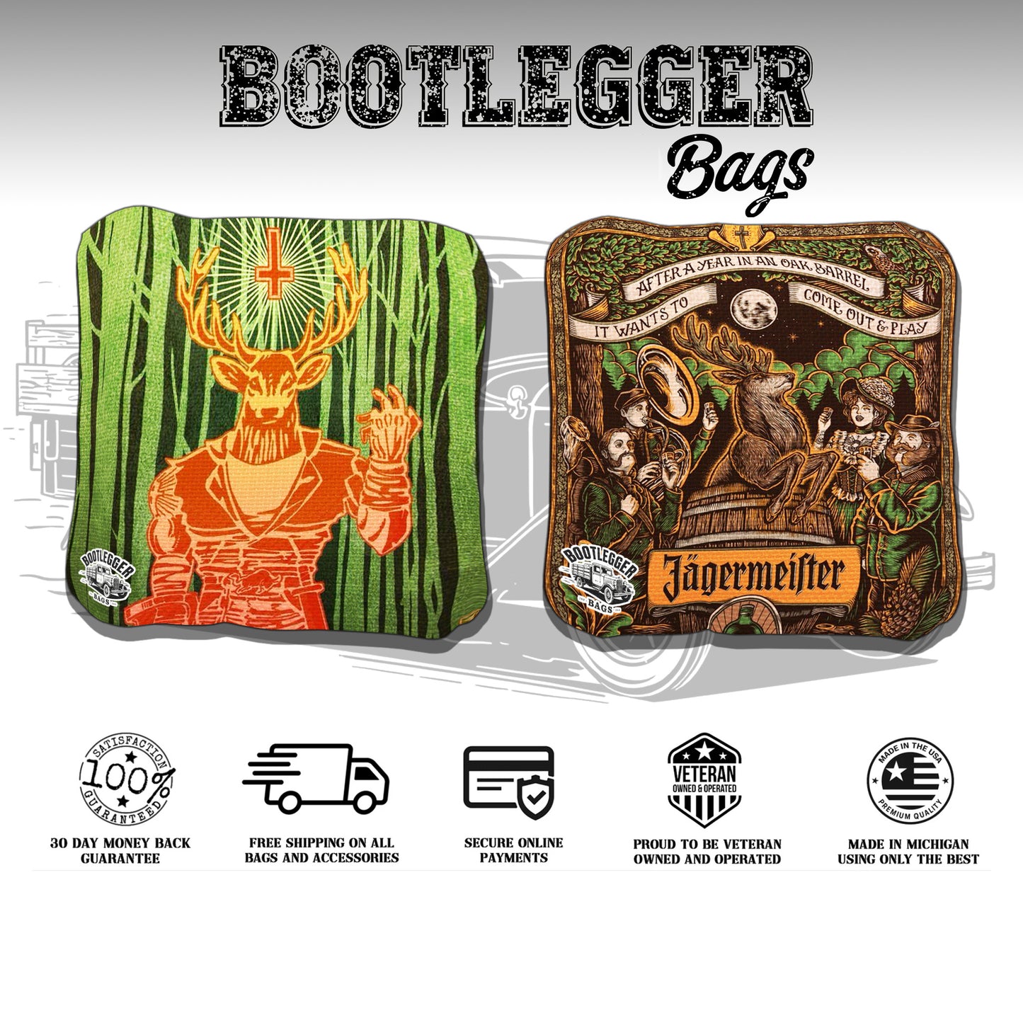 Jagermeiser Fan Art Cornhole Bags