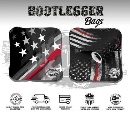 Thin Red Line Tape Line Cornhole Bags