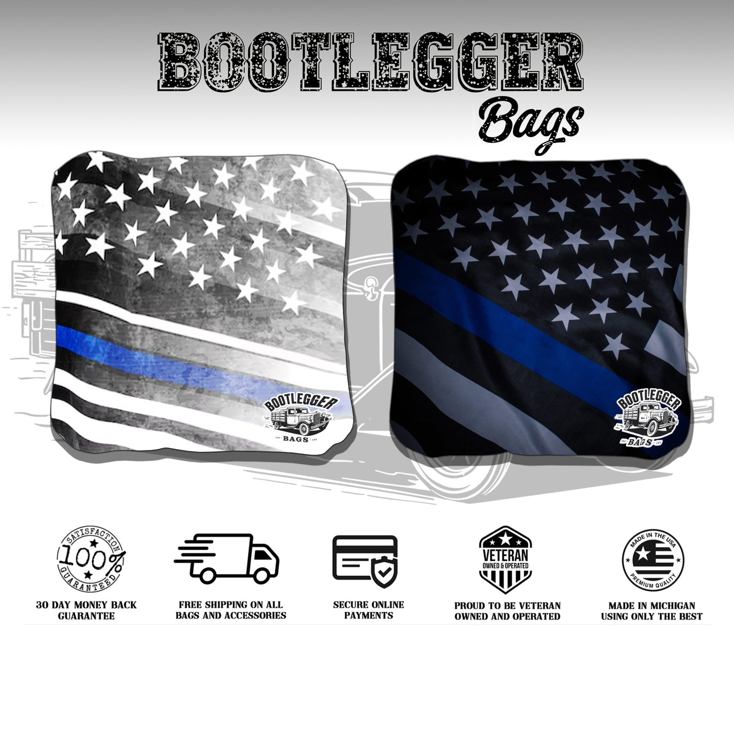 Thin Blue Line Flag Cornhole Bags