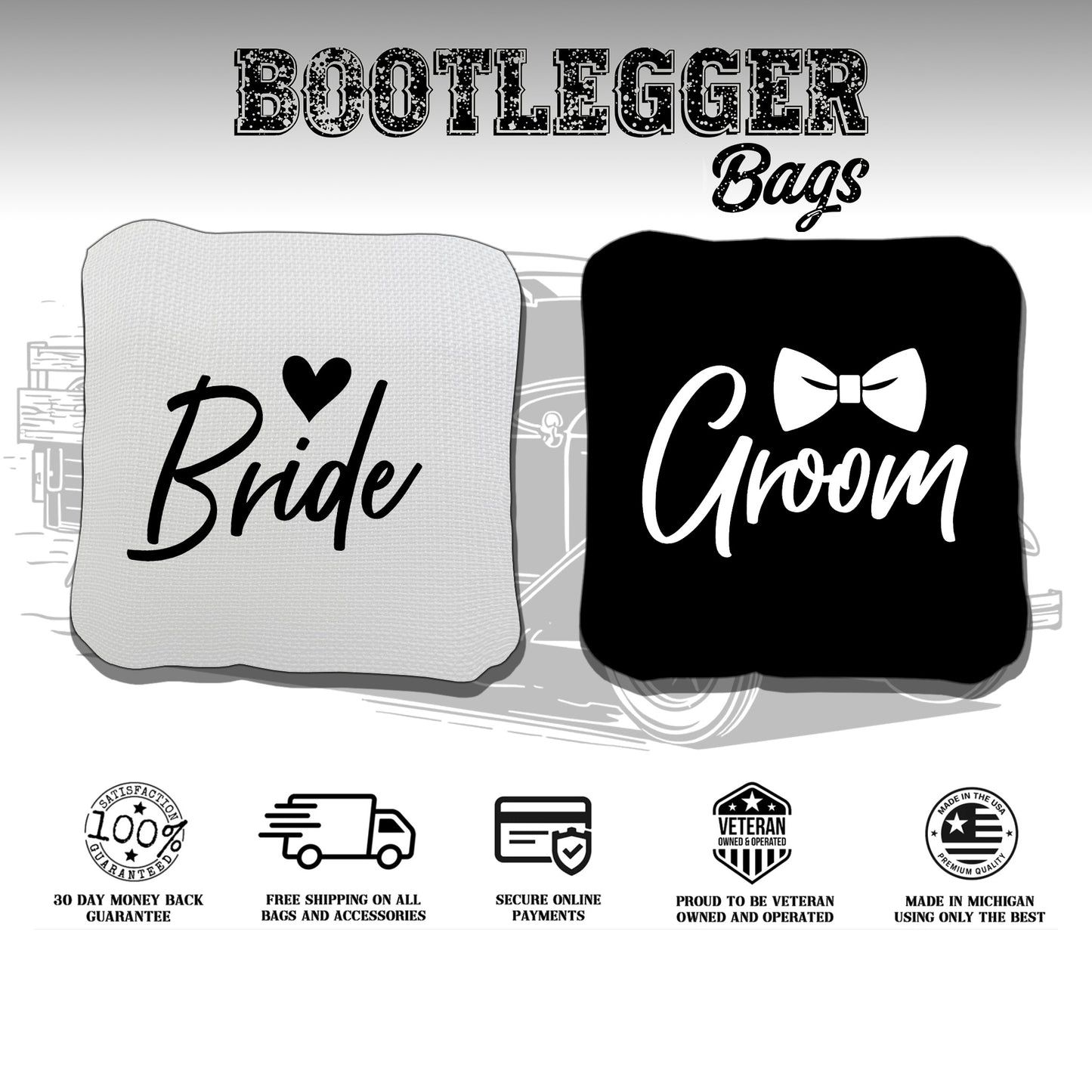 Bride and Groom His and Her Cornhole Bags