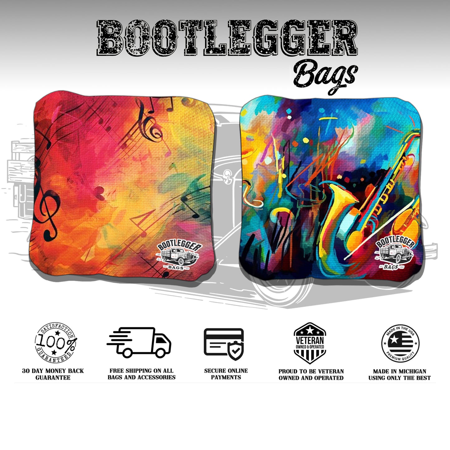 Jazz Theme Cornhole Bags