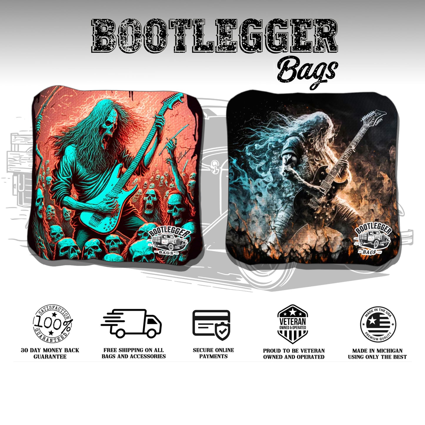 Heavy Metal Themed Cornhole Bags