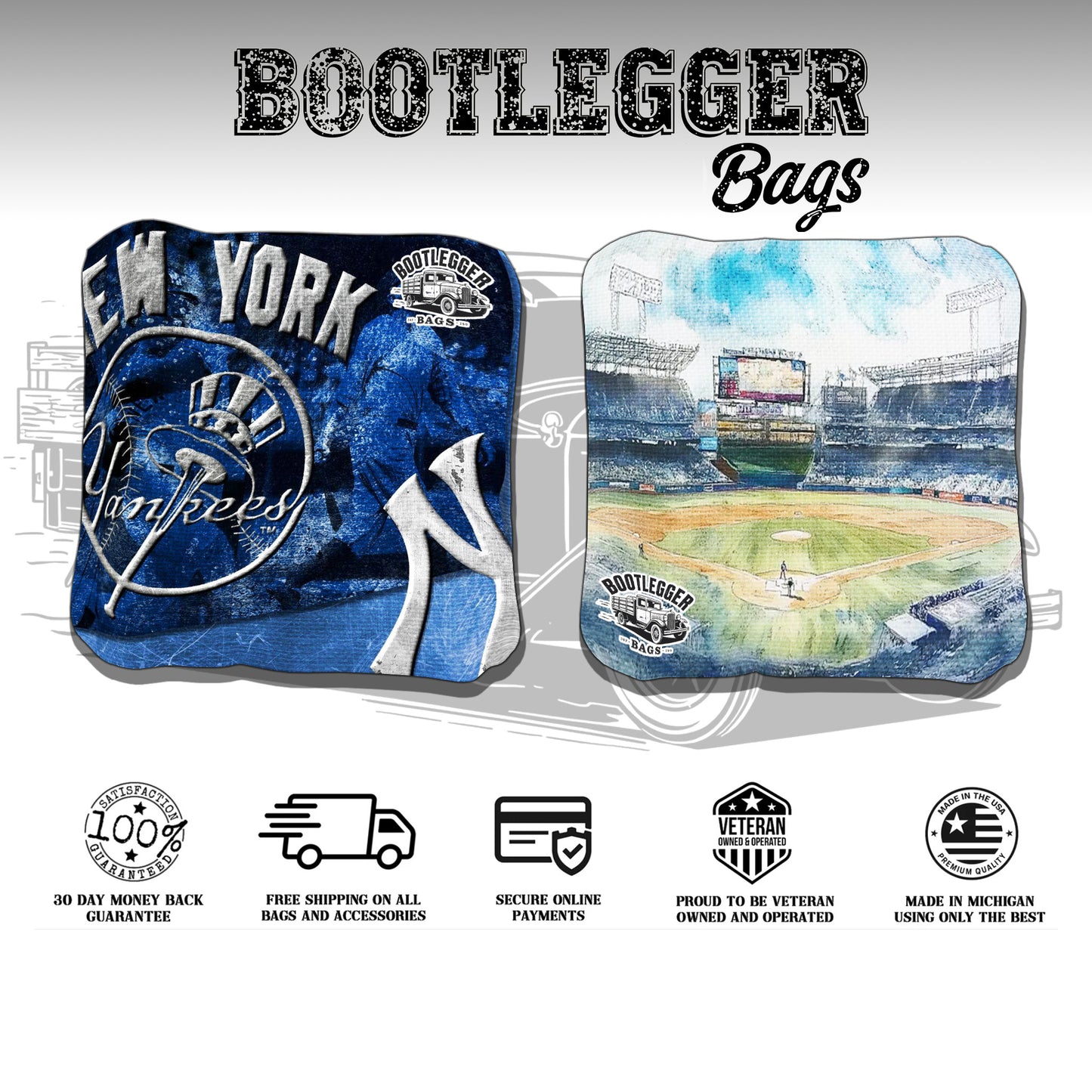 New York Yankees Fan Art Cornhole Bags