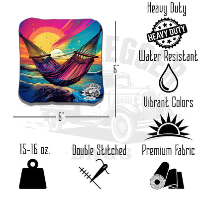 Tropical Paradise Hammocks Cornhole Bags