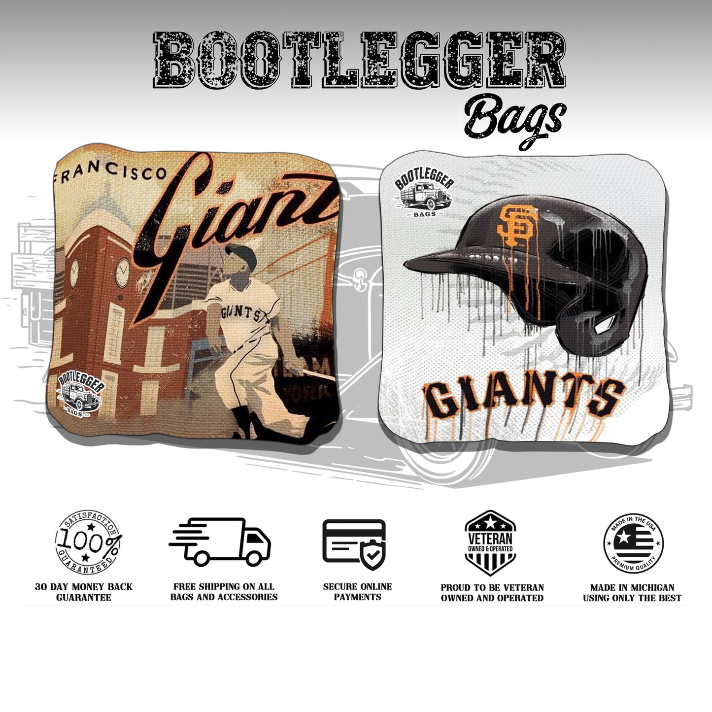 San Francisco Giants Fan Art Cornhole Bags