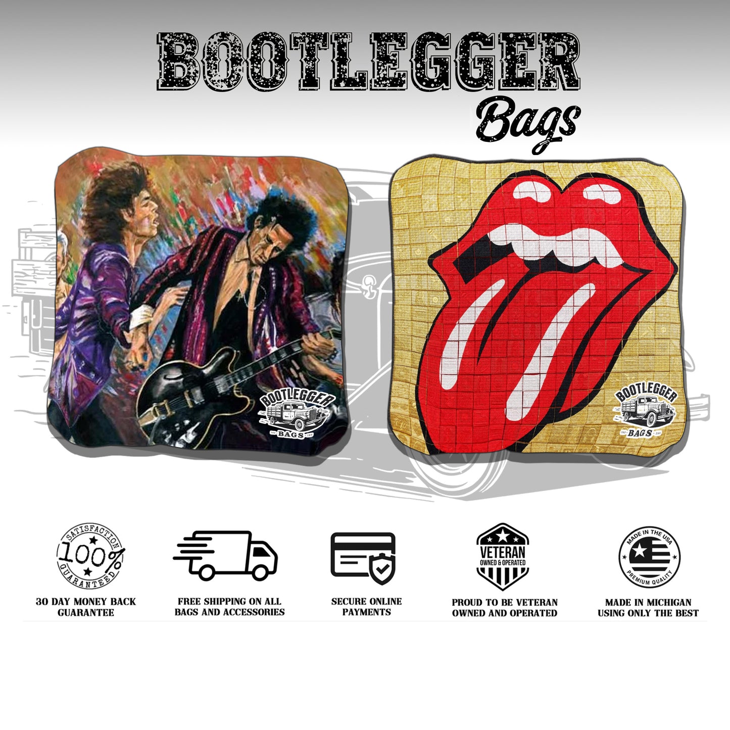Rolling Stones Fan Art Cornhole Bags