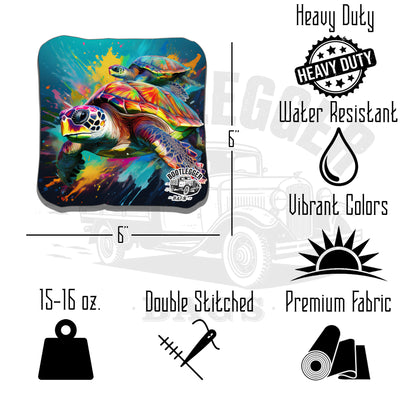 Tropical Dolphins and Sea Turtles Cornhole Bags