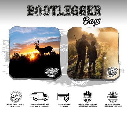 Hunting and Buck Sillouette Cornhole Bags