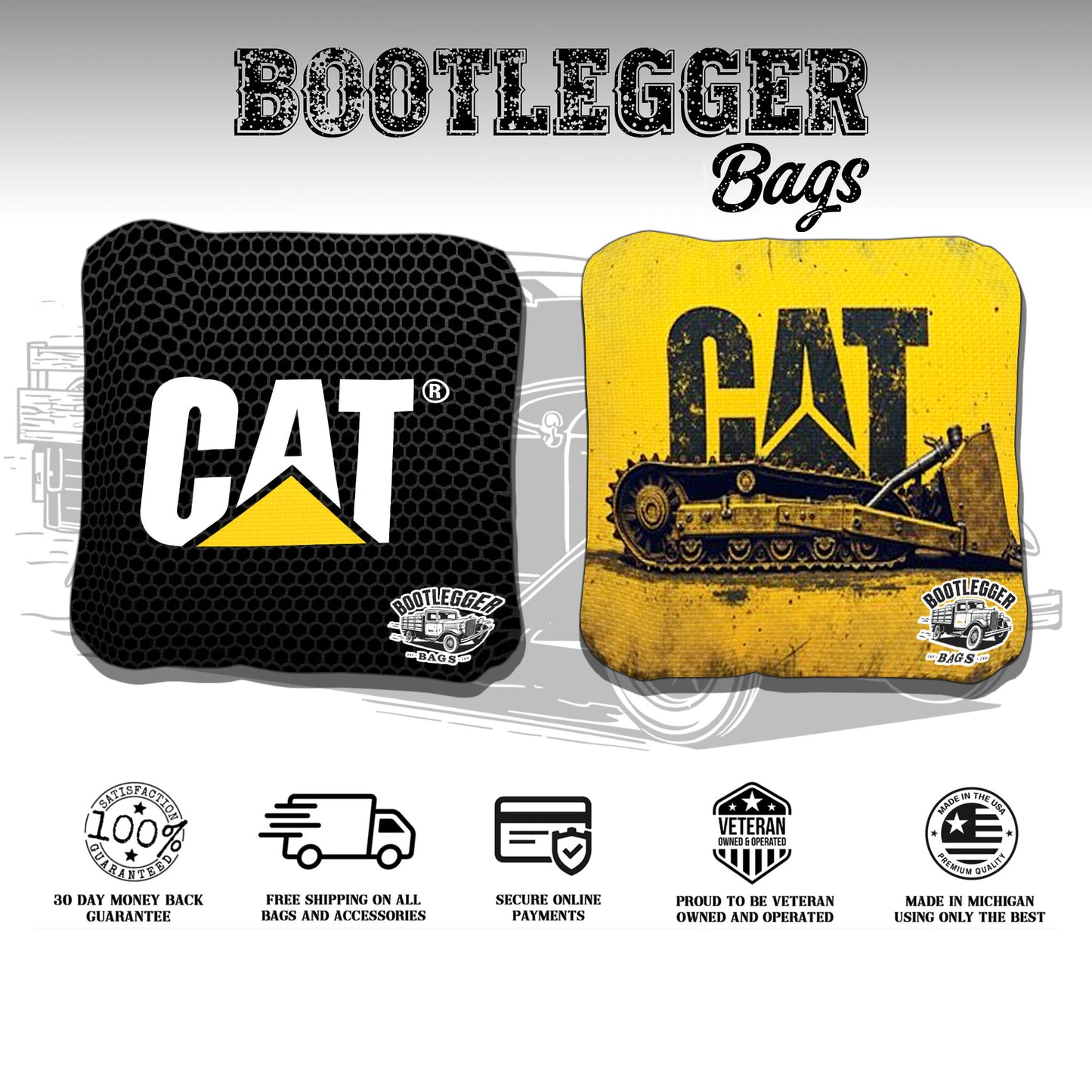 CAT Equipment Logo Cornhole Bags