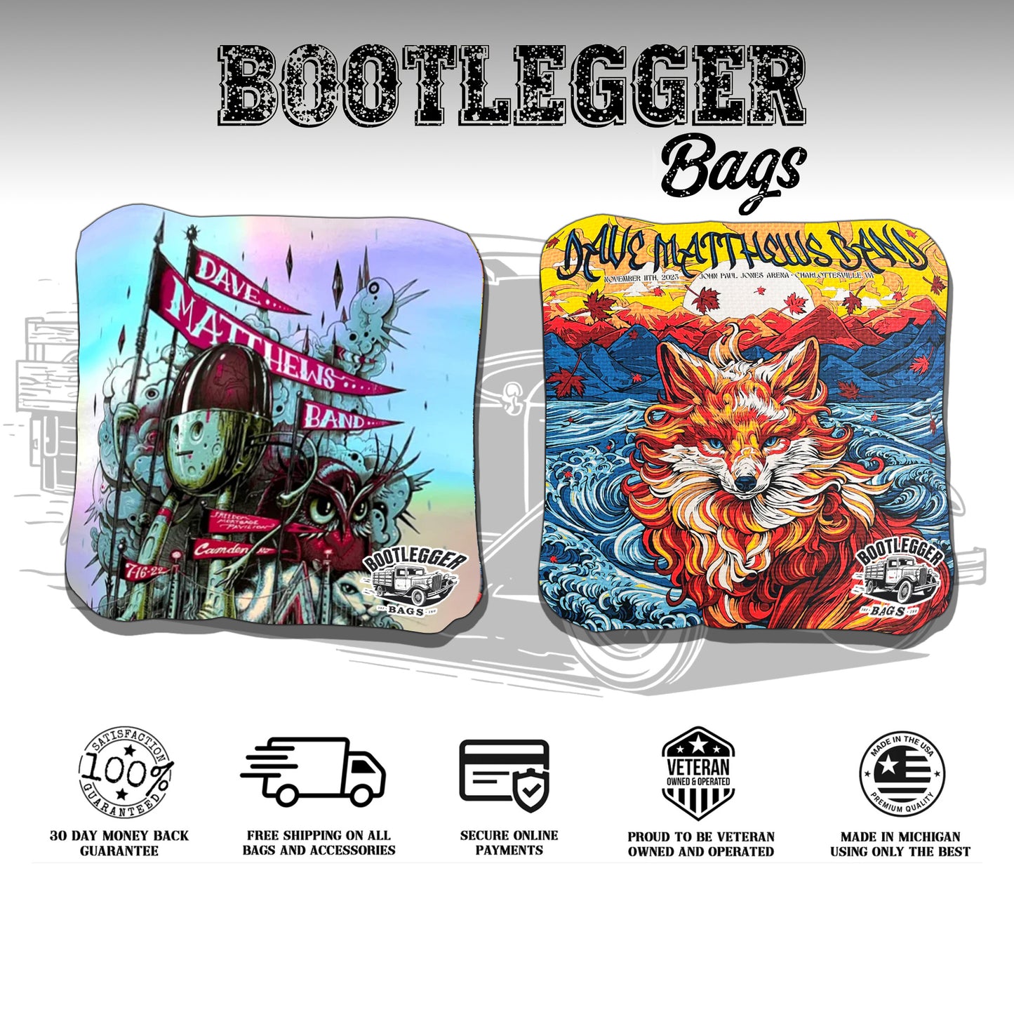 Dave Matthews Band Fan Art Cornhole Bags