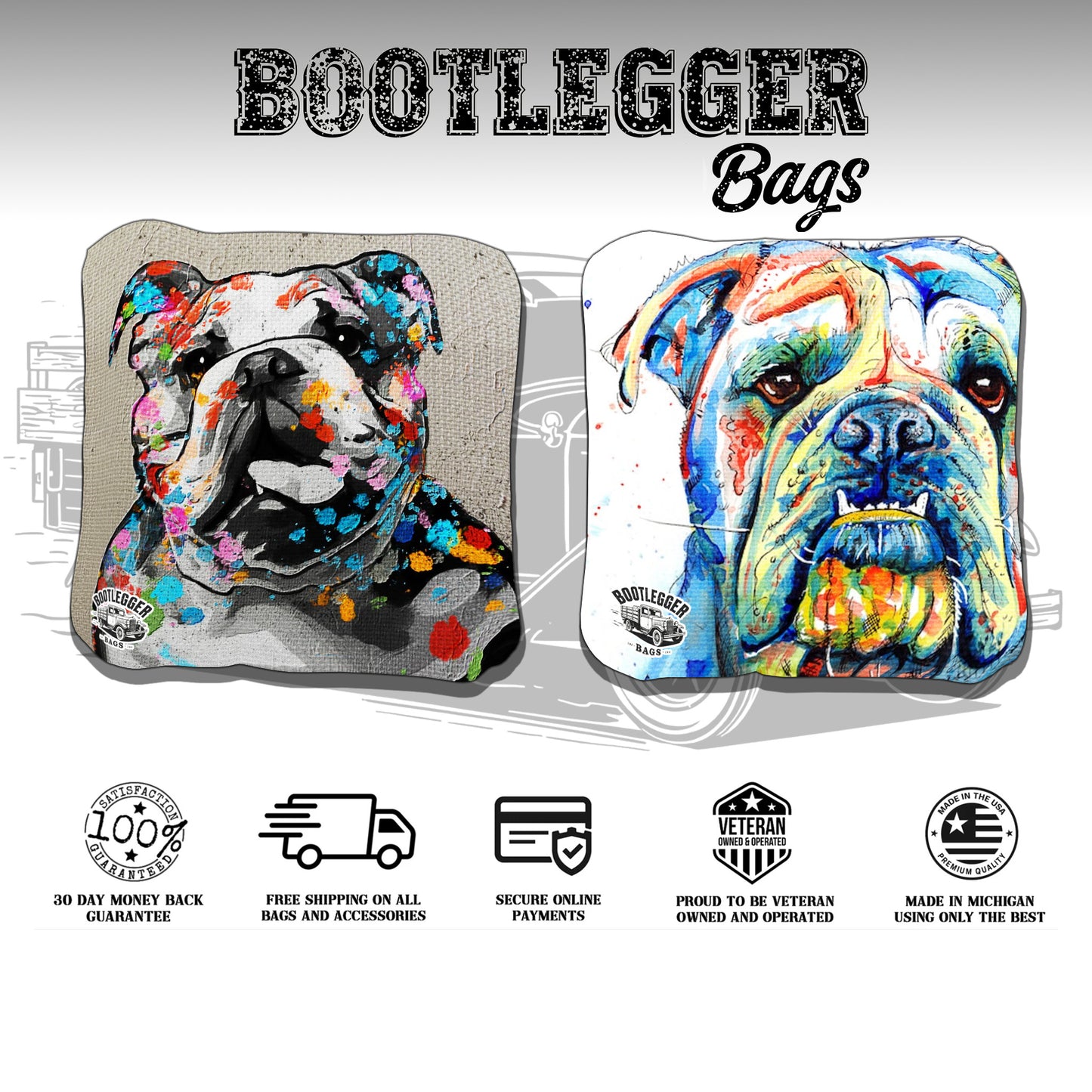 English Bulldog Cornhole Bags