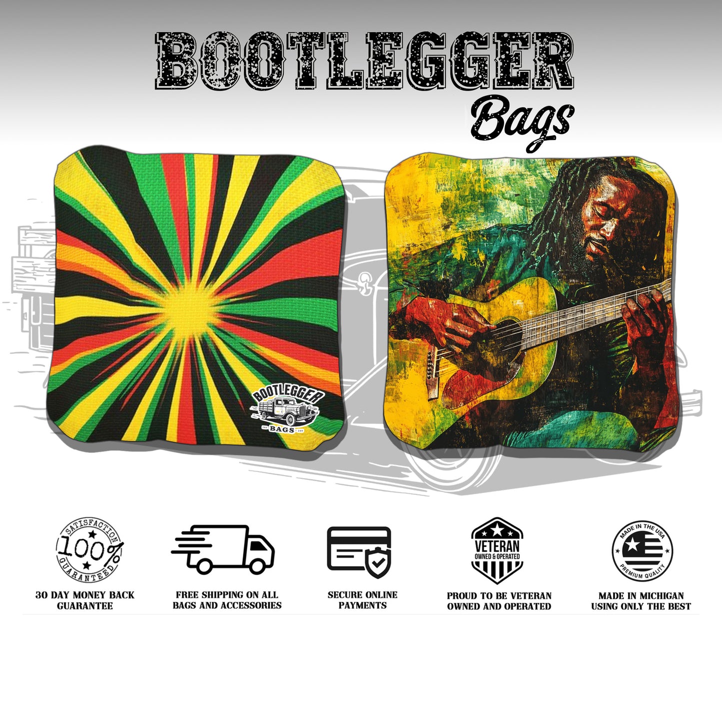 Reggae Themed Cornhole Bags