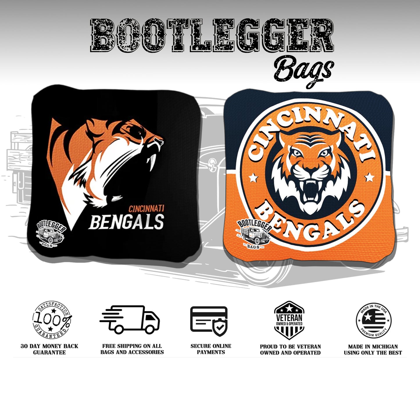 Cincinnati Bengals Rebrand Fan Art Cornhole Bags