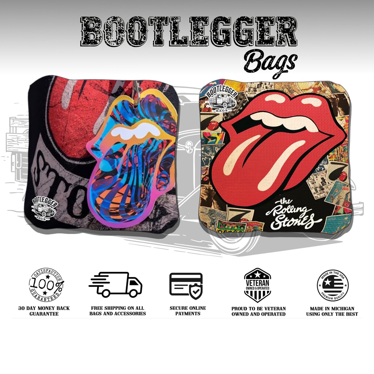 Rolling Stones Fan Art Cornhole Bags