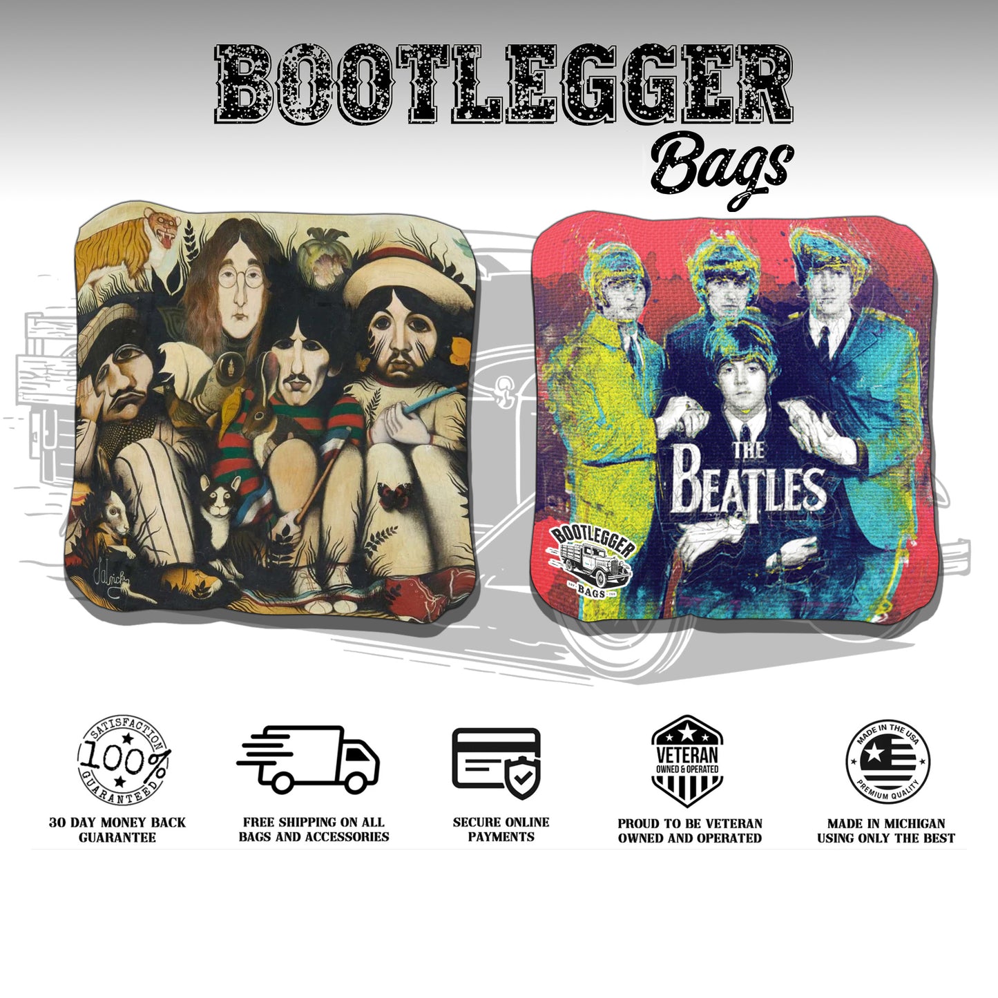 The Beatles Fan Art Cornhole Bags