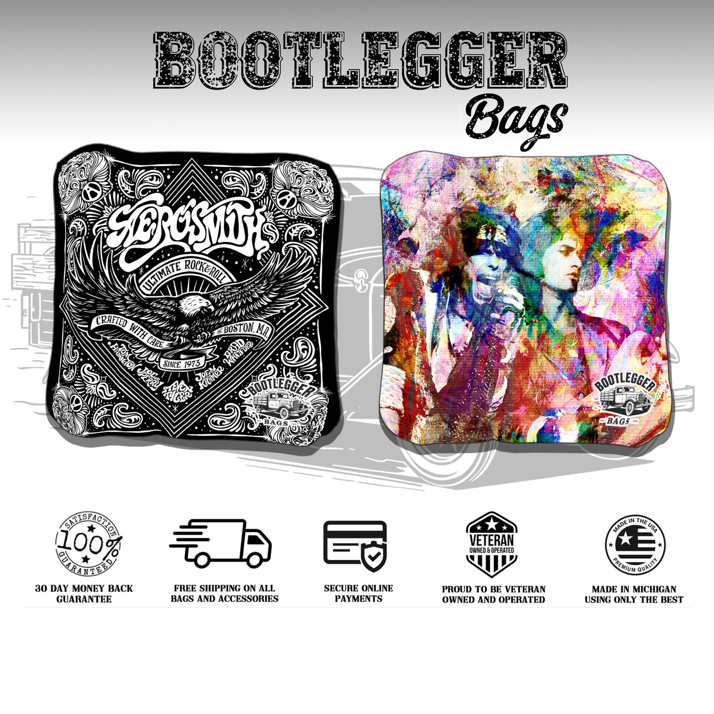 Aerosmith Fan Art Cornhole Bags