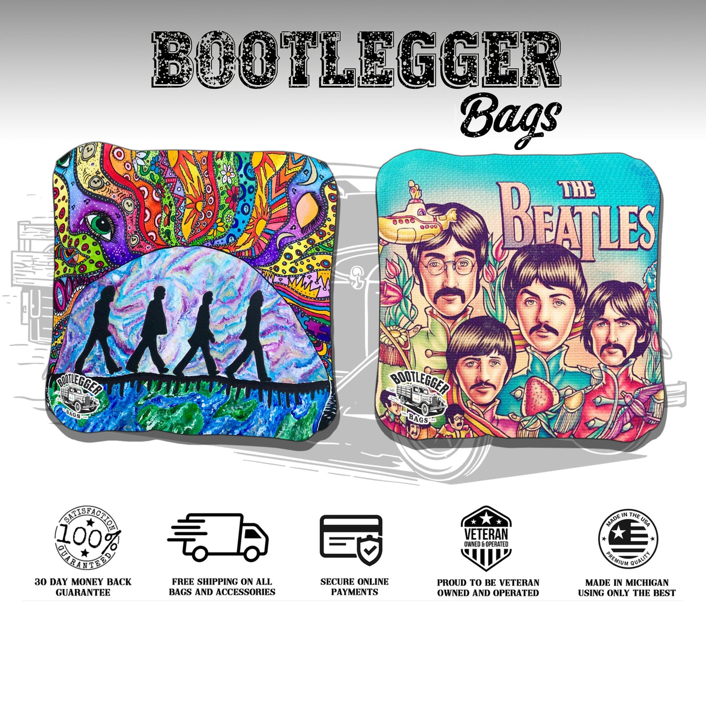 The Beatles Fan Art Cornhole Bags