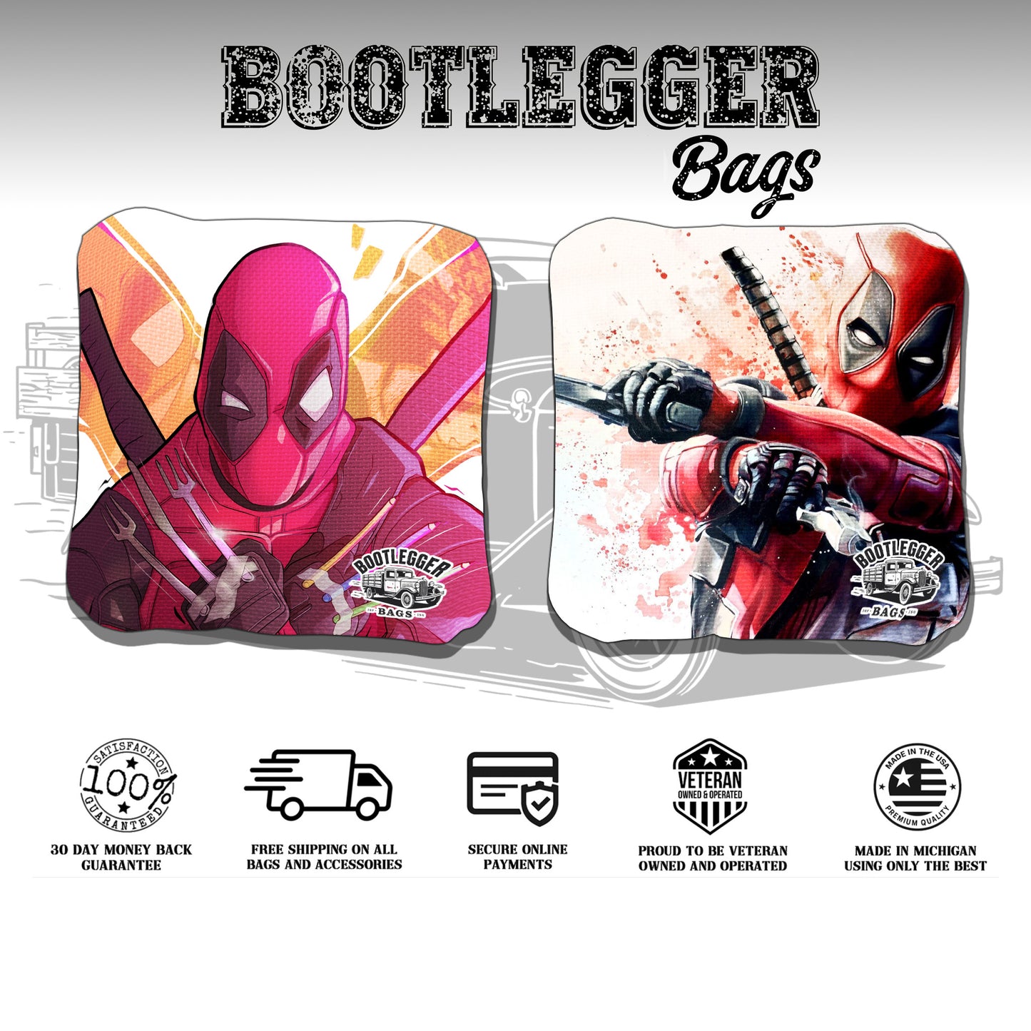 Deadpool Fan Art Cornhole Bags