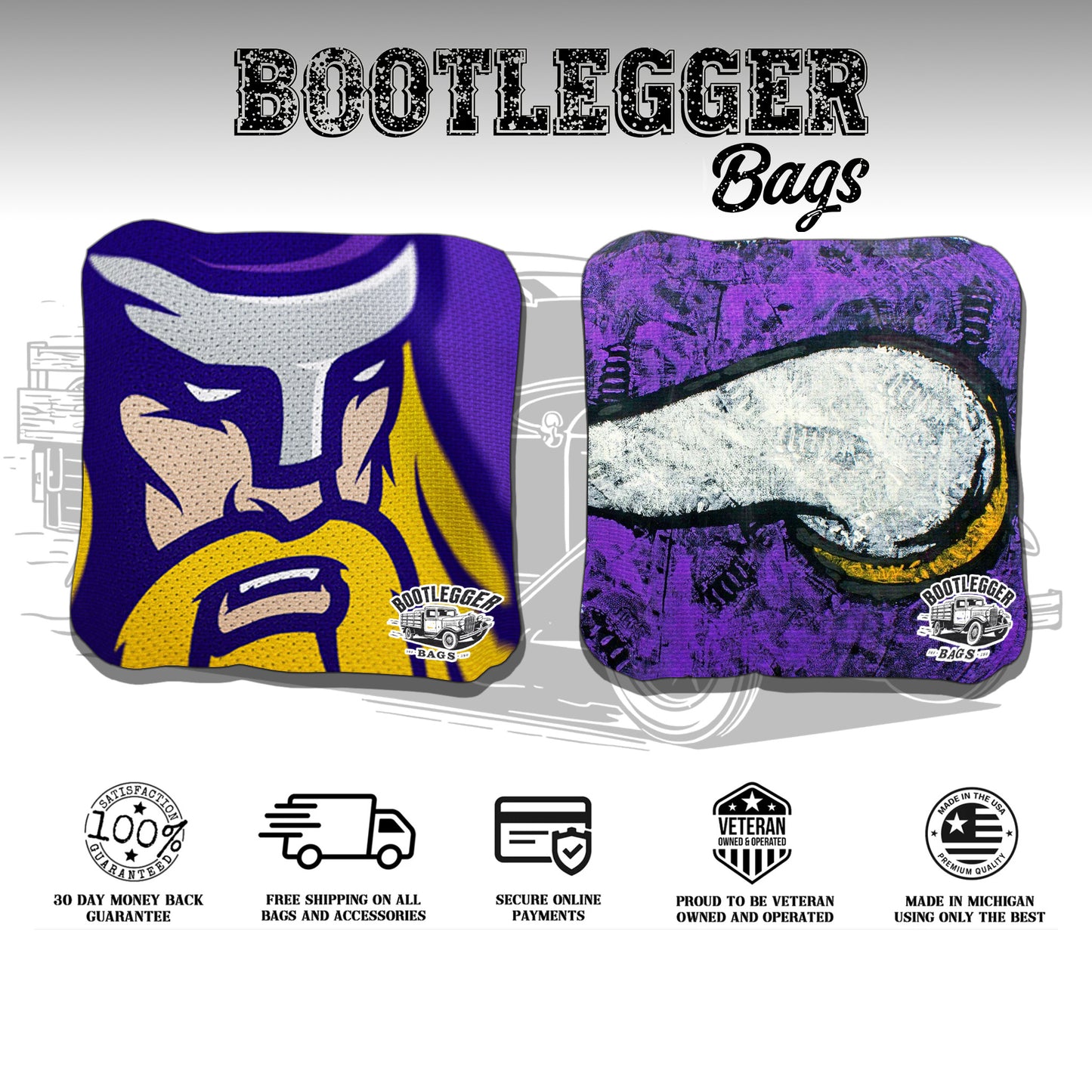 Minnesota Vikings Fan Art Cornhole Bags