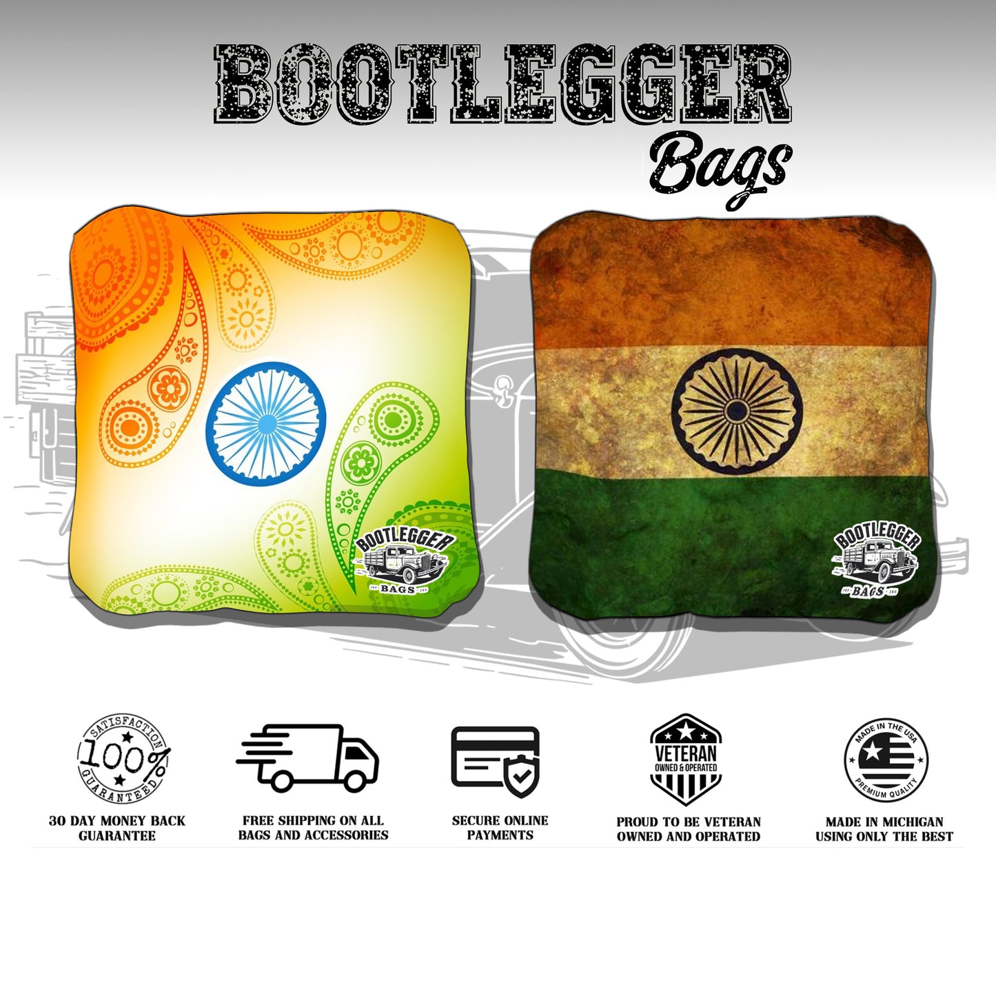Indian Flag Cornhole Bags