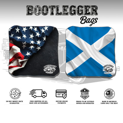 Scottish and American Flag Cornhole Bags