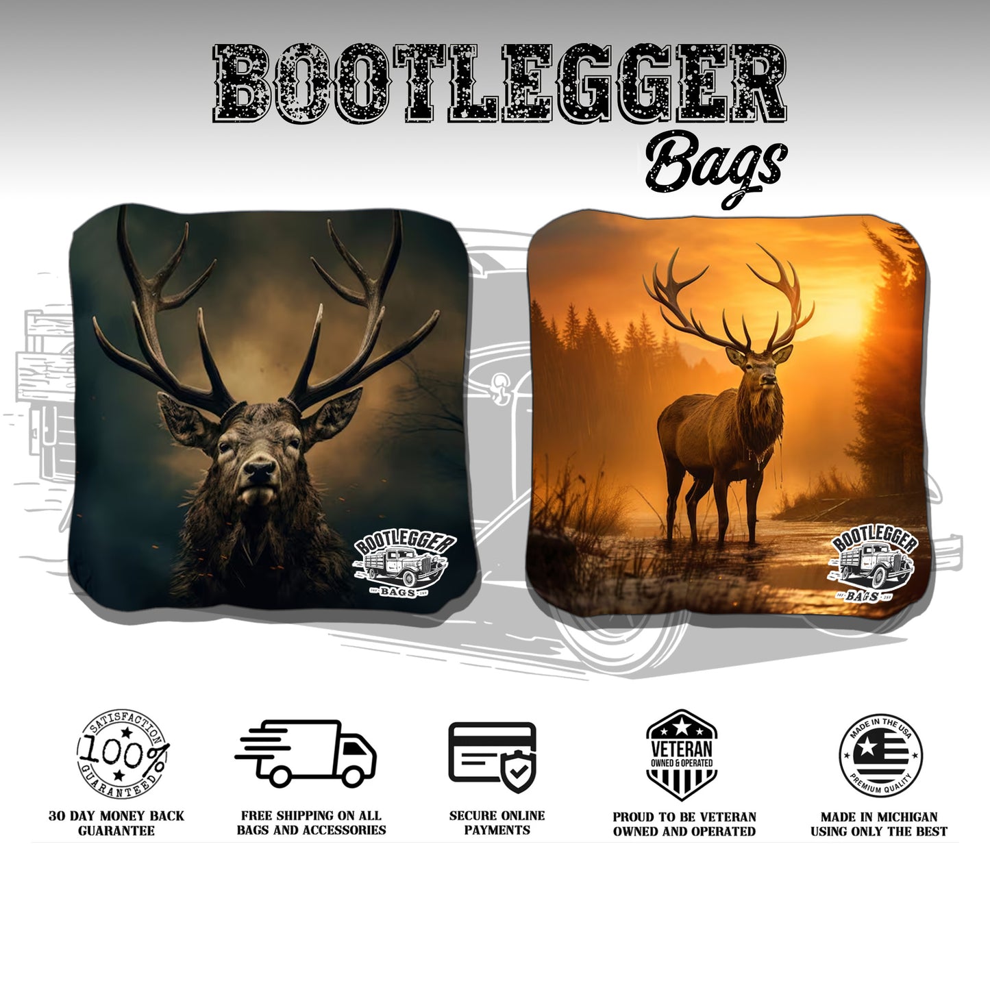 Elk Hunting Cornhole Bags