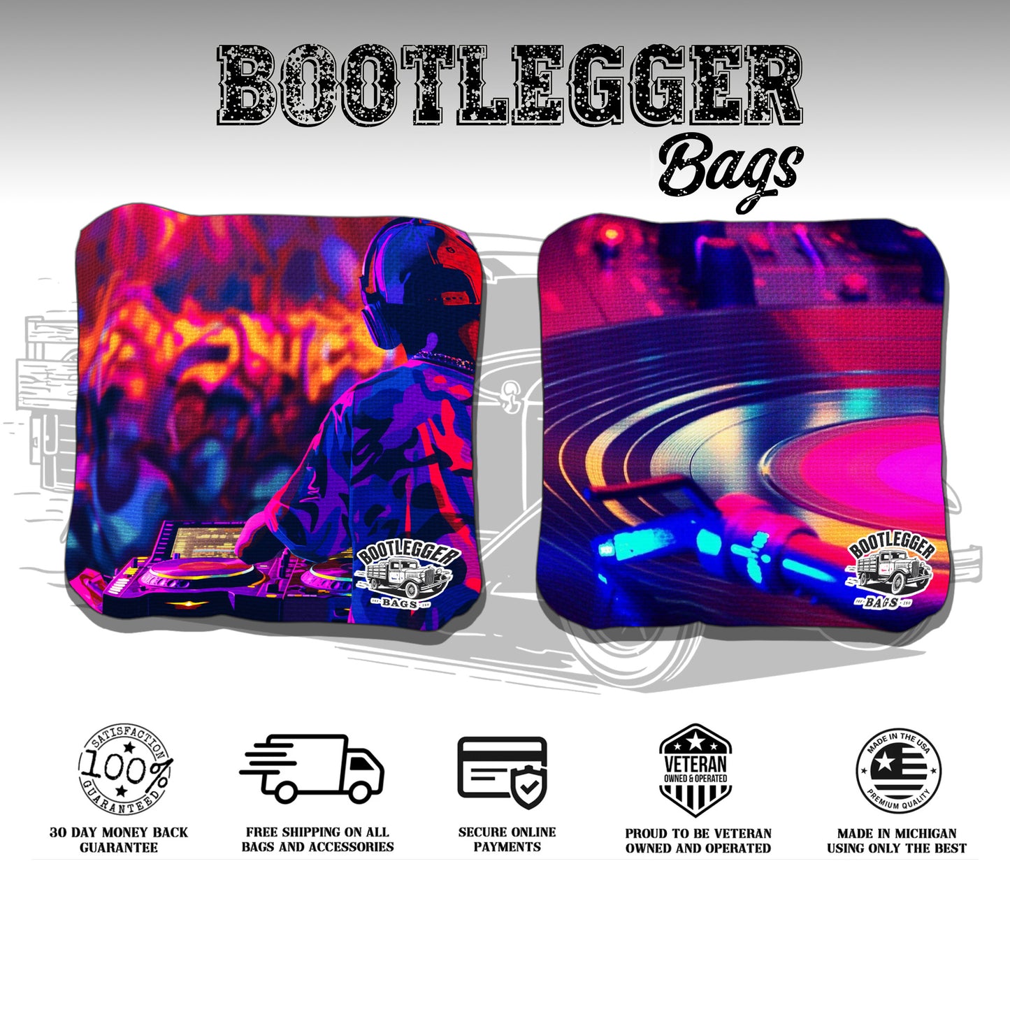 Electronic Music Cornhole Bags