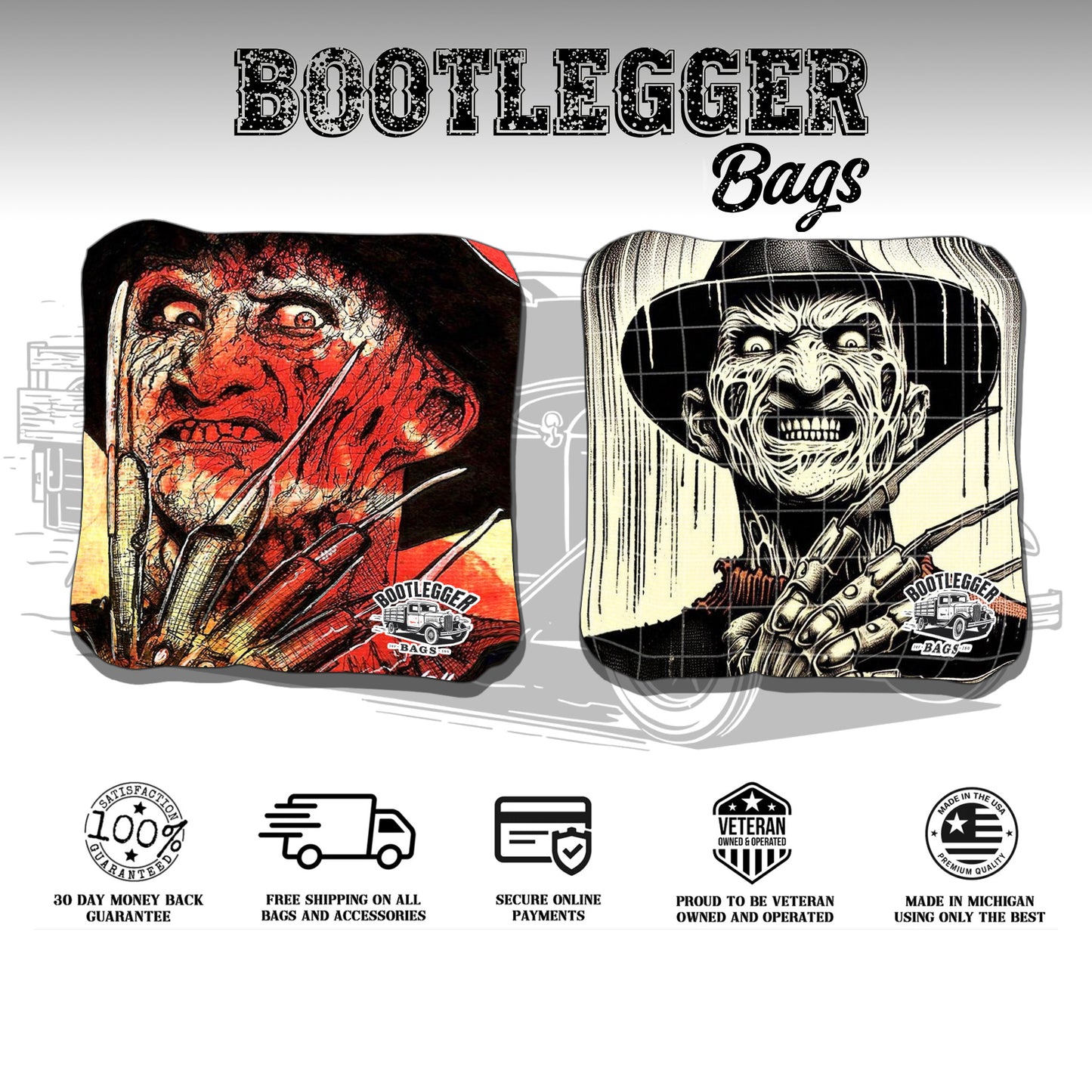 Freddy Kruger Fan Art Cornhole Bags