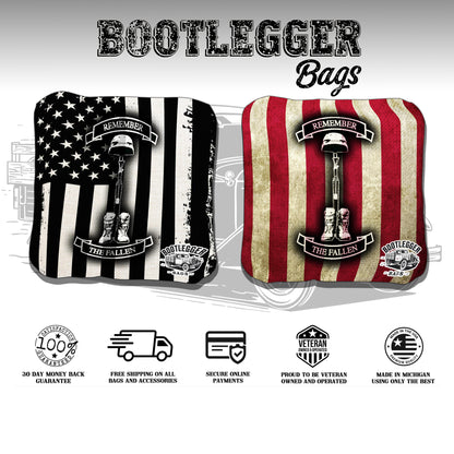 Remember the Fallen American Flag Cornhole Bags