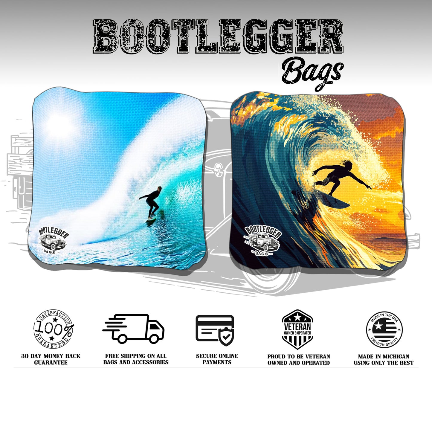 Surfing Cornhole Bags