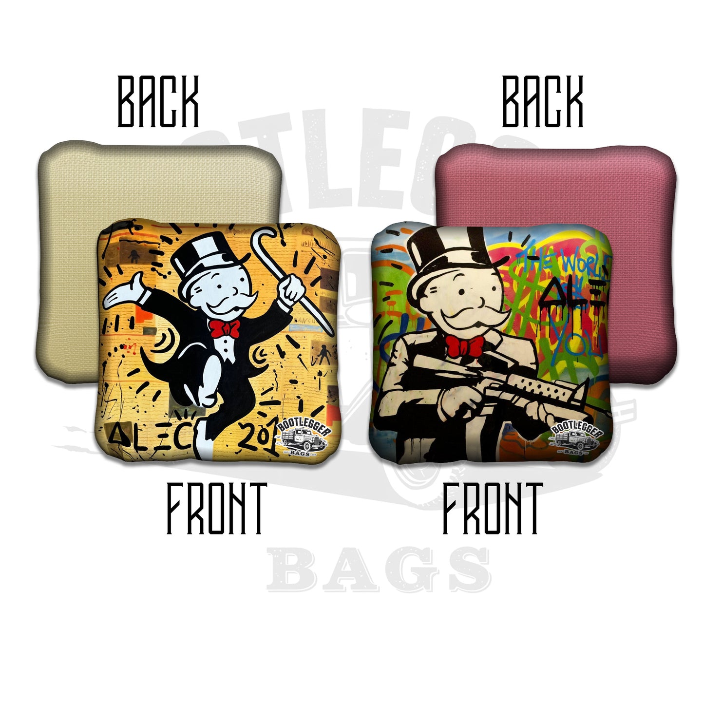 Alec Monopoly Man Cornhole Bags