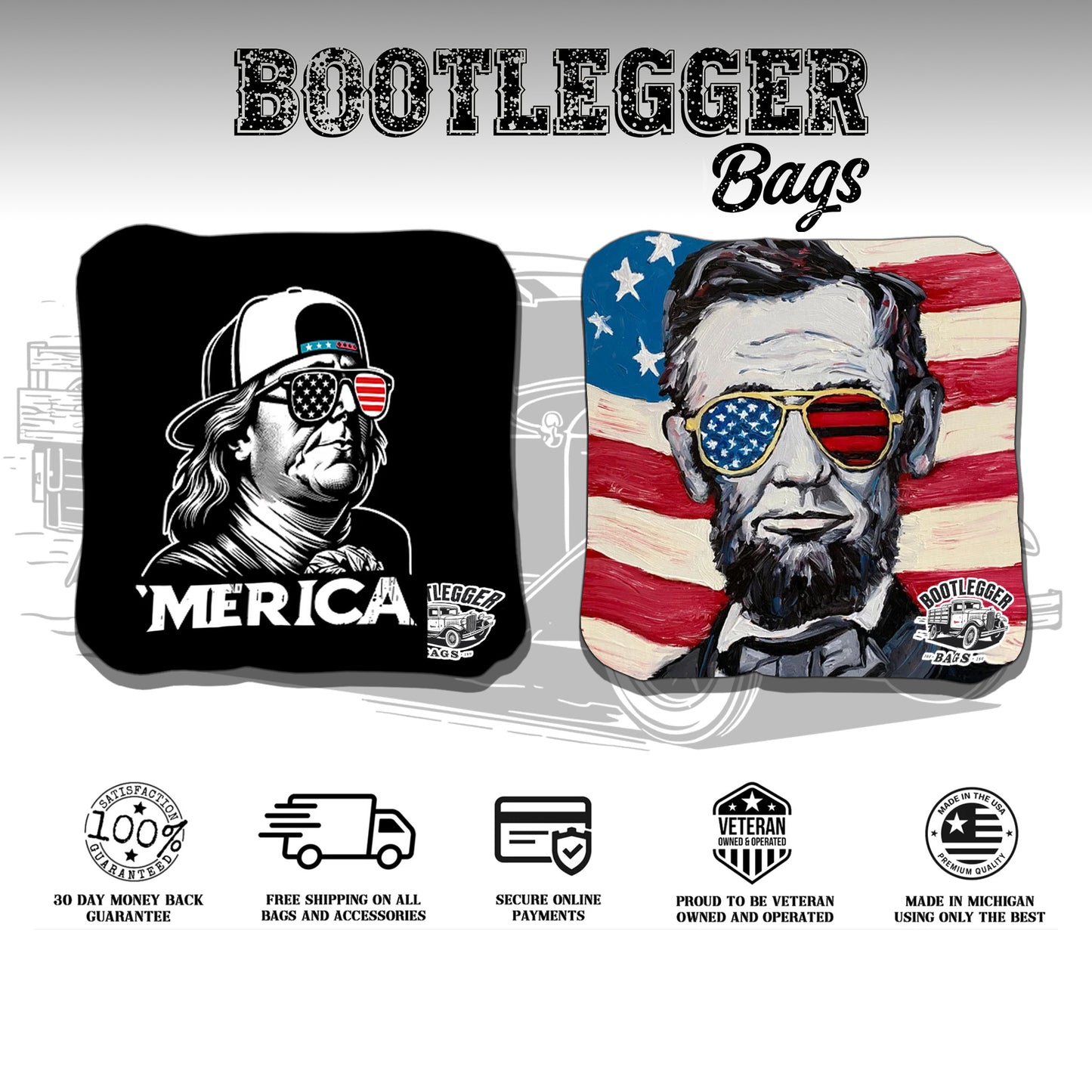 Franklin and Lincoln Cornhole Bags