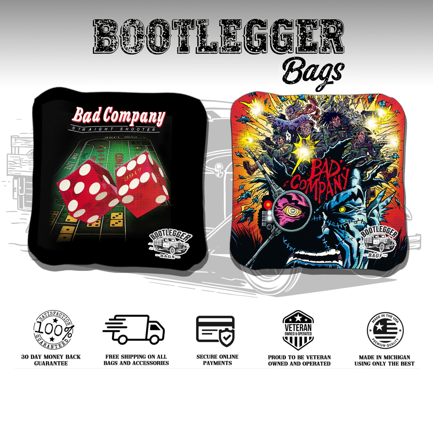 Bad Company Fan Art Cornhole Bags
