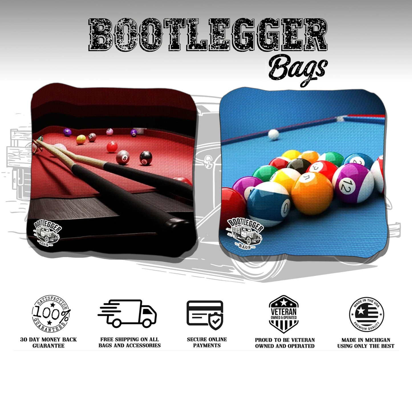 Billiards Cornhole Bags