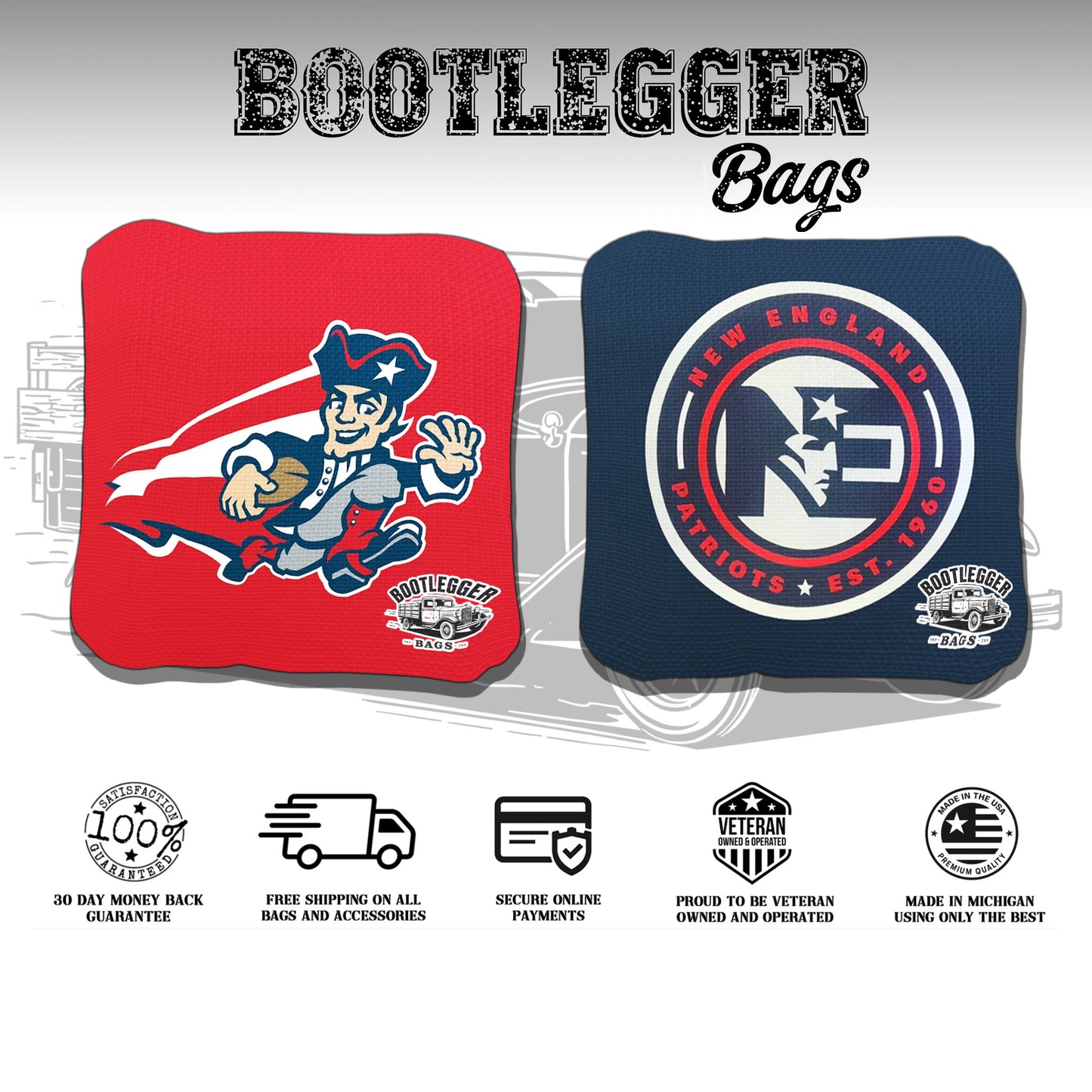 New England Patriots Fan Art Cornhole Bags