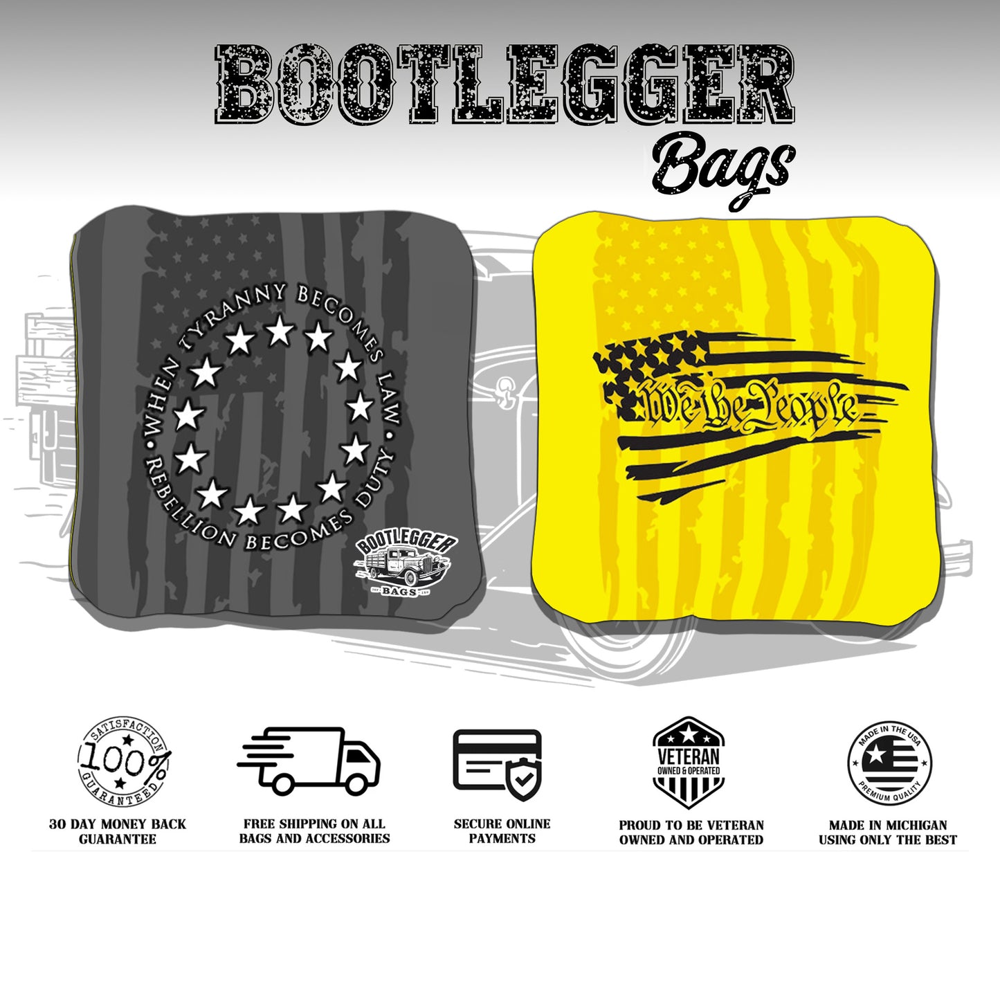 We the People and When Tyranny Becomes Law Cornhole Bags