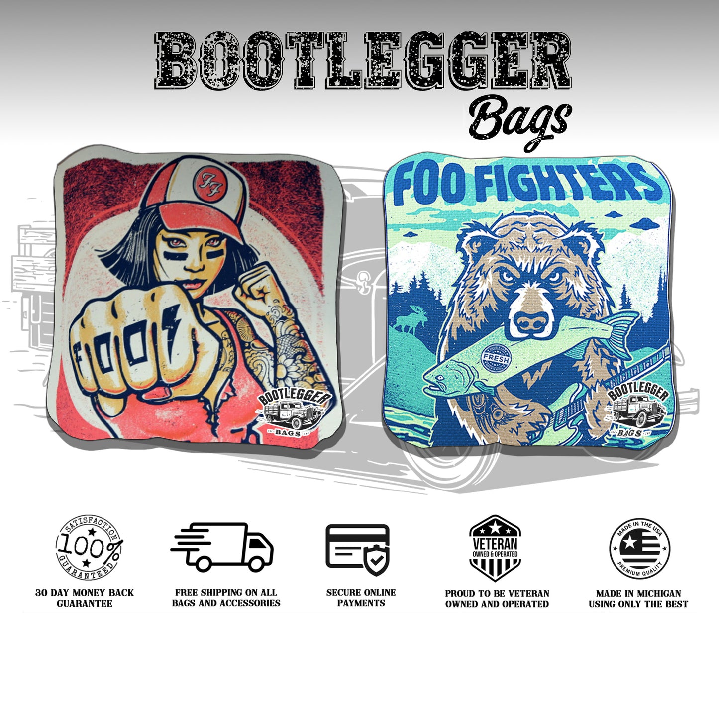Foo Fighters Fan Art Cornhole Bags