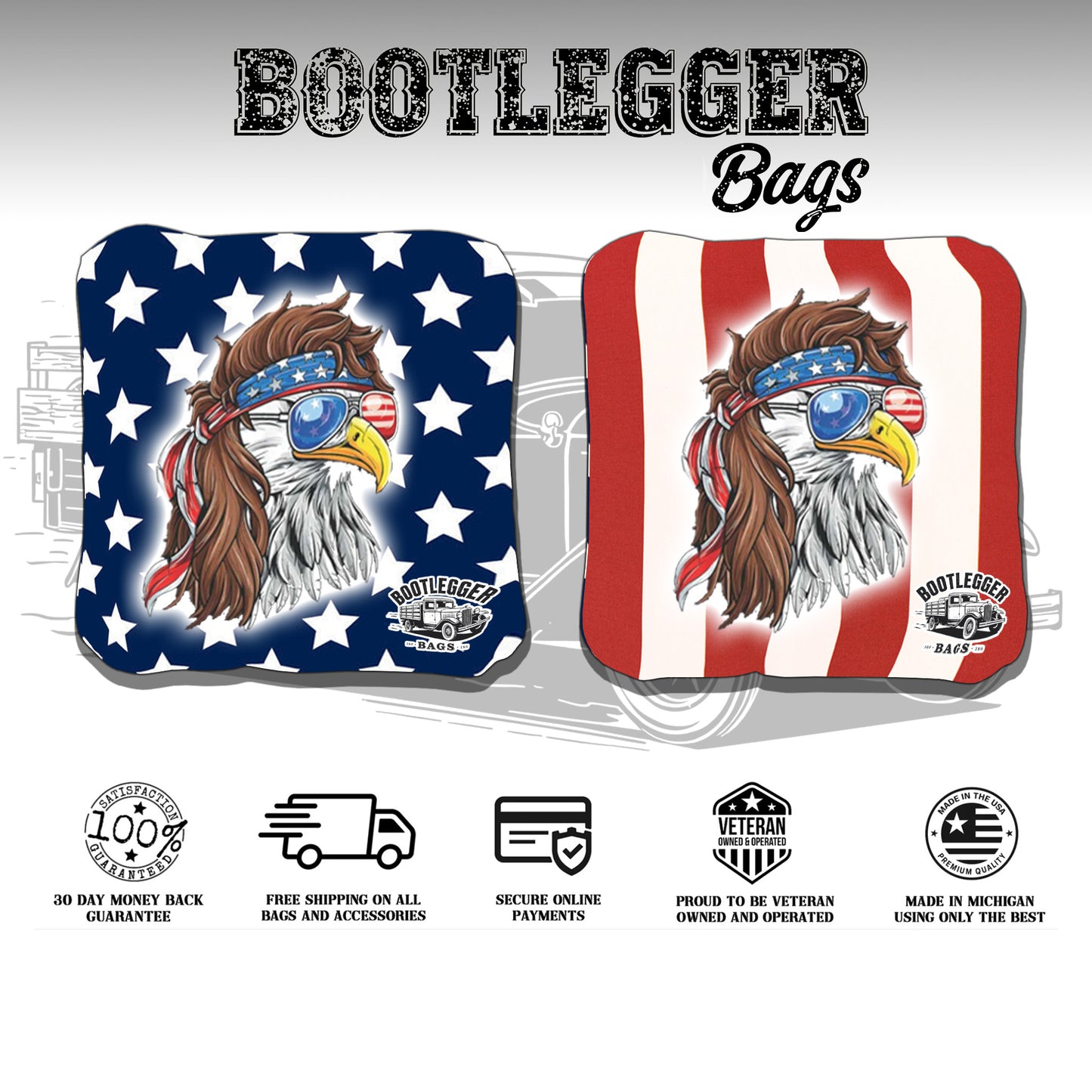 Hillbilly Merica Eagle Cornhole Bags