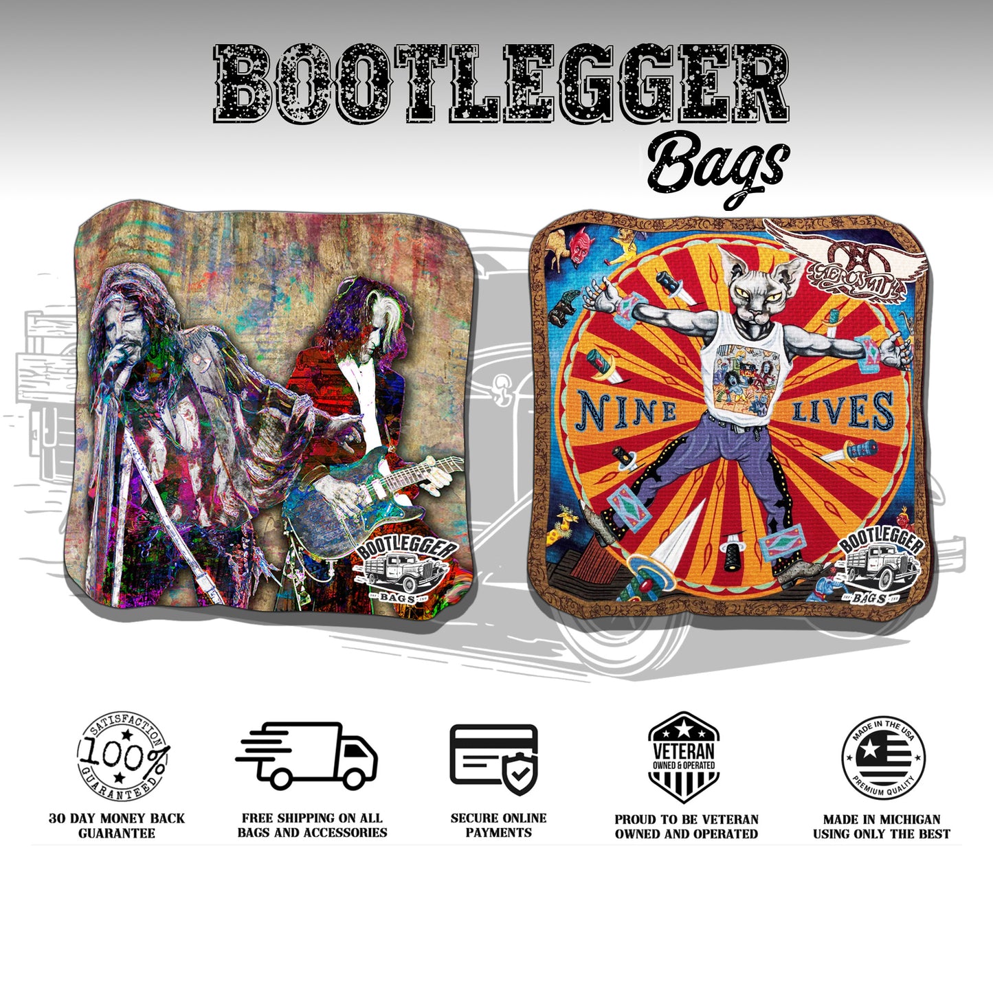 Aerosmith Fan Art Cornhole Bags