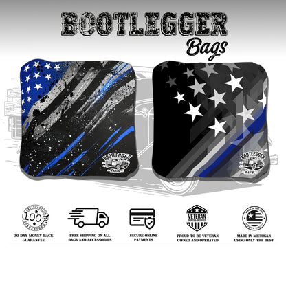 Thin Blue Line Splatter Flag Cornhole Bags
