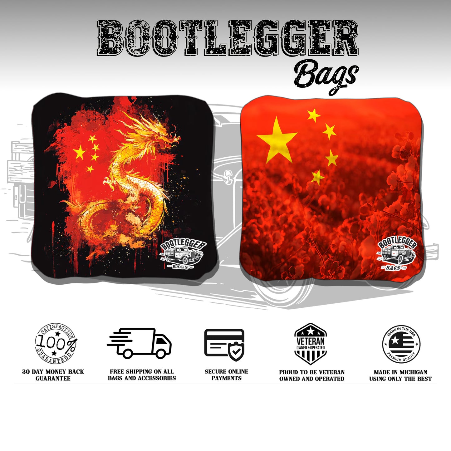 Chinese Flag Cornhole Bags