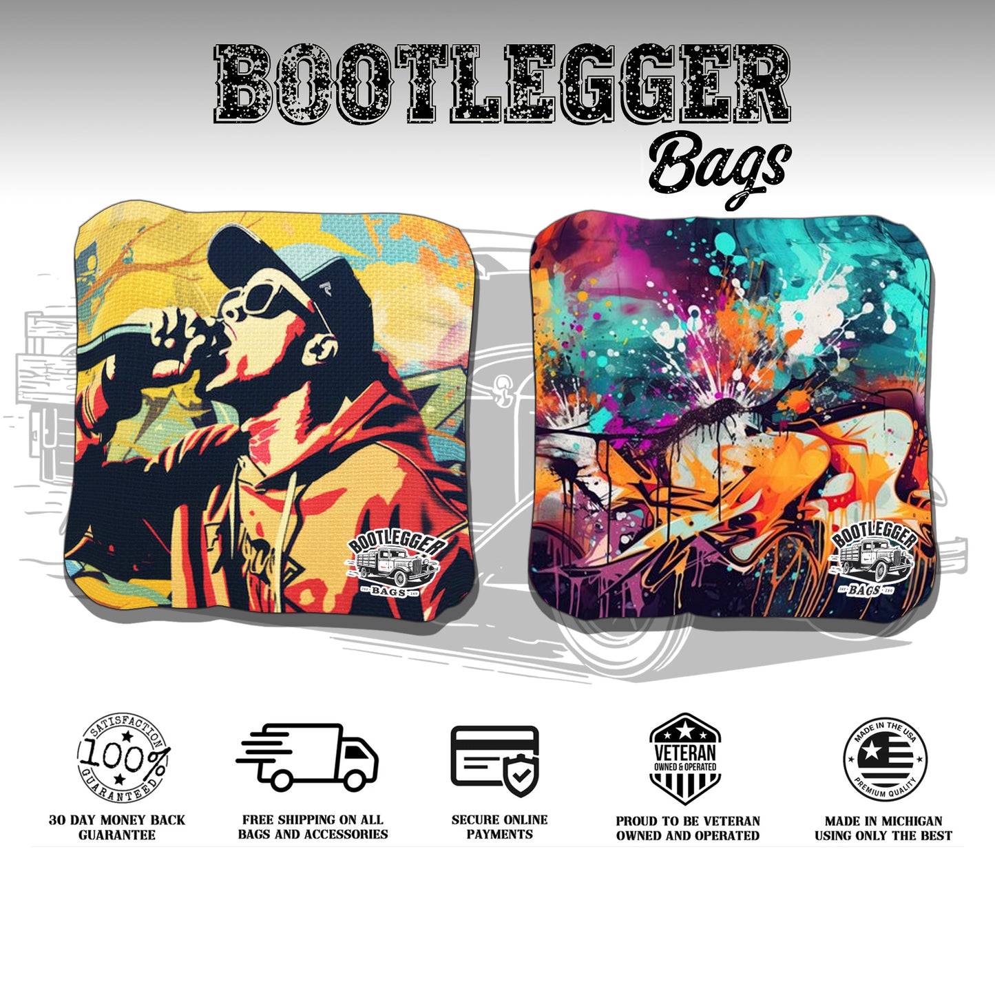 Rap Themed Cornhole Bags